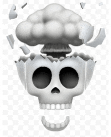 a skull with a cloud coming out of it