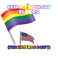 a poster that says respect your gay elders and the heteros don t