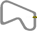 a pixel art of a race track with a yellow checkered flag