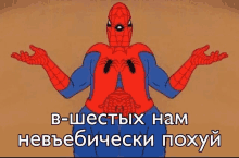 a cartoon of a man in a spiderman costume with foreign writing on it