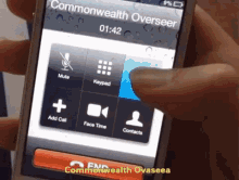 a phone screen that says commonwealth overseer on the top