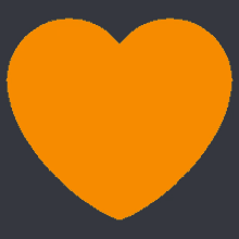 an orange heart is against a dark grey background