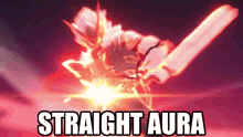 a red background with the words straight aura written in white letters