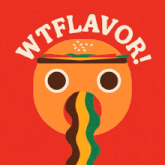 a cartoon drawing of a hamburger with the words wtfflavor written above it