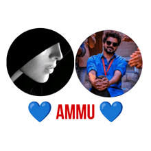 a picture of a woman and a picture of a man with the word ammu on the bottom