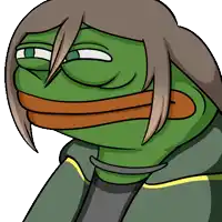 a cartoon of a green frog with a banana in his mouth