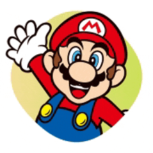 a cartoon drawing of mario wearing a red hat and overalls