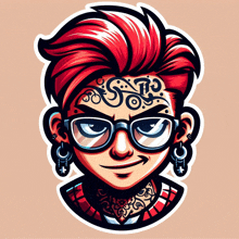 a cartoon illustration of a person with a tattoo on their forehead