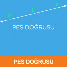 a blue background with the words pes doğrusu in white letters