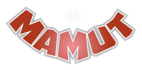 a mamut logo with a rock roll logo behind it