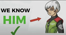a picture of a boy with the words we know him below him