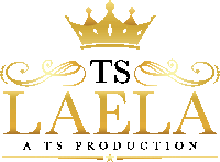 a logo for ts laela a ts production with a gold crown