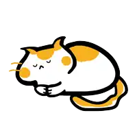 a cartoon drawing of a cat with yellow spots on it