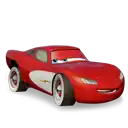 lightning mcqueen from cars is a red car with white tires and wheels .