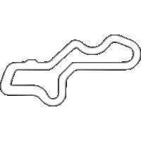 a black and white drawing of a racing track on a white background