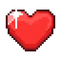 a pixel art heart with a cross on it
