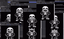 a bunch of screenshots of sans from undertale on a computer screen