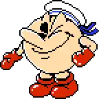 a pixel art drawing of a man wearing boxing gloves