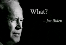 a black and white photo of joe biden with the words what - joe biden below him