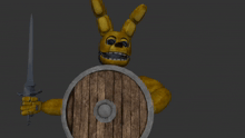 a yellow bunny with a purple bow tie on it