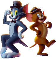 tom and jerry are standing next to each other and smiling