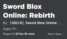 a screenshot of sword blox online rebirth