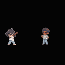 a boy and a girl are standing next to each other with bonk written on their head