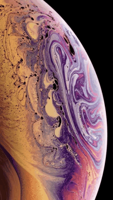 a painting of a planet with purple and yellow swirls on it