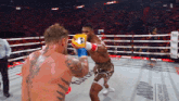 two boxers are fighting in a ring that says most valuable promotions on it