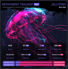 a screenshot of a repayment tracker with a jellyfish