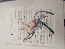 a sheet of music with a drawing of a flower and the words " comfortingly numb "