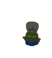 a cartoon frog with a crown on his head