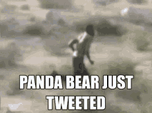 a panda bear just tweeted a picture of a man