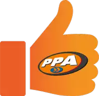 an orange thumbs up with the ppa logo