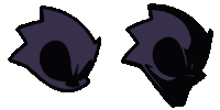 a pair of sonic the hedgehog eyes with a shadow on them .