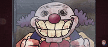 a cartoon drawing of a clown with a large smile