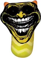 a cartoon drawing of a monster with a big smile on it 's face