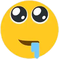 a cartoon smiley face with a tear coming out of its mouth .
