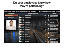 a screen that says do your employees know how they 're performing on it