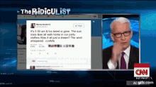 a cnn screen shows a man talking about a tweet by rachel drutch