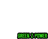 a green and black logo for green z power on a white background