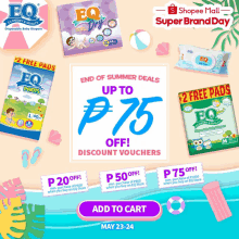 a shopee mall super brand day advertisement for diapers