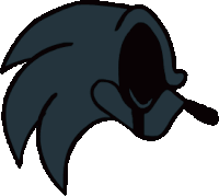 a drawing of a sonic the hedgehog head with a shadow