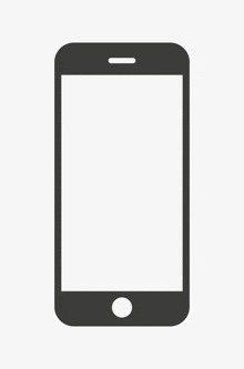 a silhouette of a cell phone with a white screen