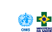 the logos for the oms and ministerio da saude are shown on a white background