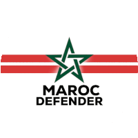 a maroc defender logo with a green star