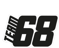 a black and white logo with the number 68 on it