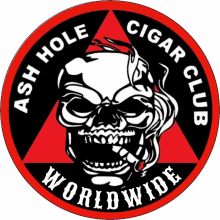 ash hole cigar club worldwide logo with a skull