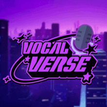 a logo for vocal verse with a microphone in the middle