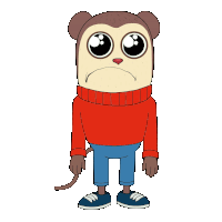 a cartoon of a monkey wearing a red sweater